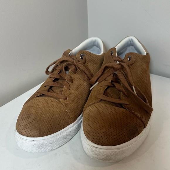 Ted Baker 10.5 Full Suede Leather Performance Oxford Shoe Sneaker Brown - Picture 3 of 12